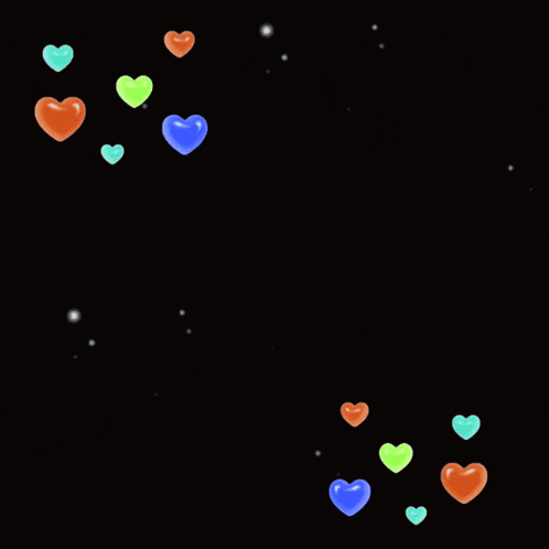 a black background with arabic writing and colorful hearts on it