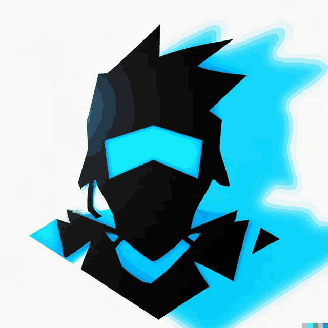 a silhouette of a person wearing a mask and sunglasses