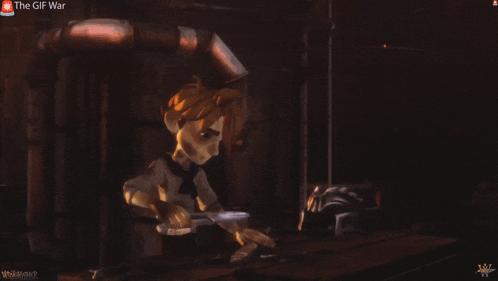a video game called the gif war has two boys talking to each other