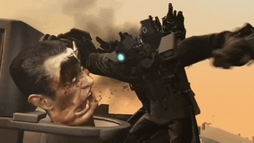 a man is being punched in the face by a soldier in a video game