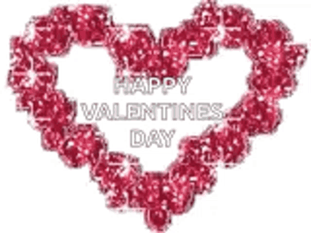 a happy valentine 's day greeting card with a heart made of red hearts