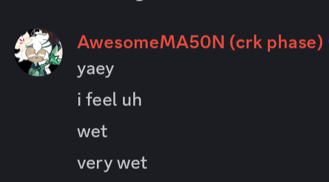 a screenshot of a chat with the name awesomema50n on it