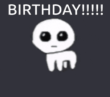 a drawing of a skull with the words birthday written on it .