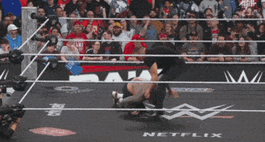 a wrestling ring with the word netflix on it