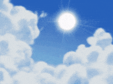 the sun shines brightly through the clouds in a blue sky
