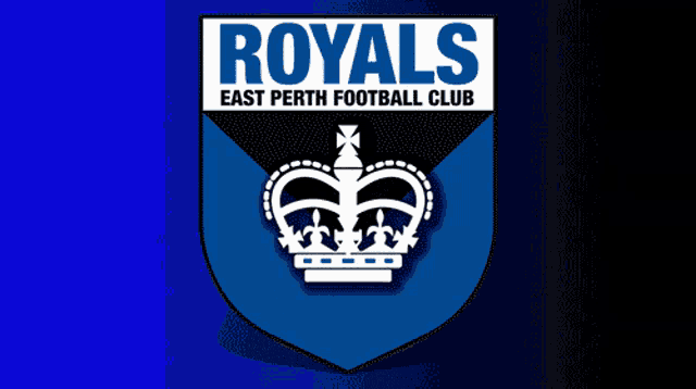 a logo for the royals east perth football club with a crown