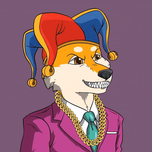 a cartoon of a dog wearing a hat sunglasses and a chain