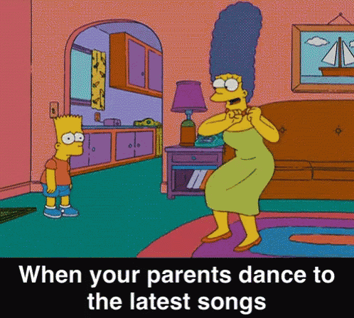 bart simpson and marjorie simpson from the simpsons are dancing to the latest songs