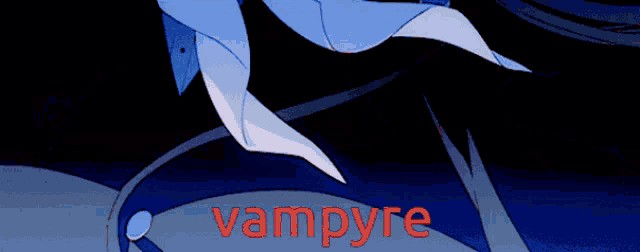 a picture of a vampire with the word vampire in red letters