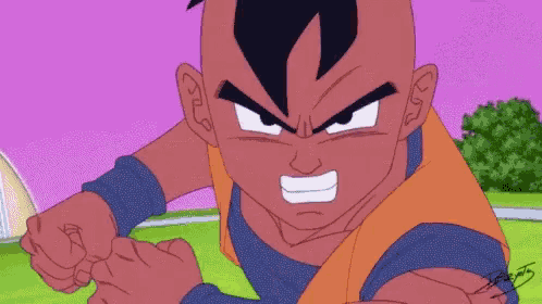 a drawing of a cartoon character with a purple background and a signature on the bottom right