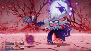 a video game screen shows a monster with a lot of arms