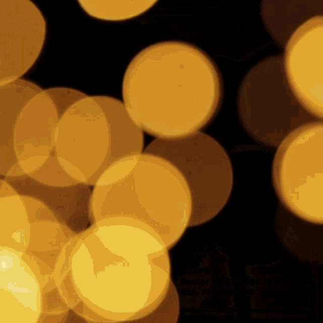a bunch of yellow circles are floating in the air
