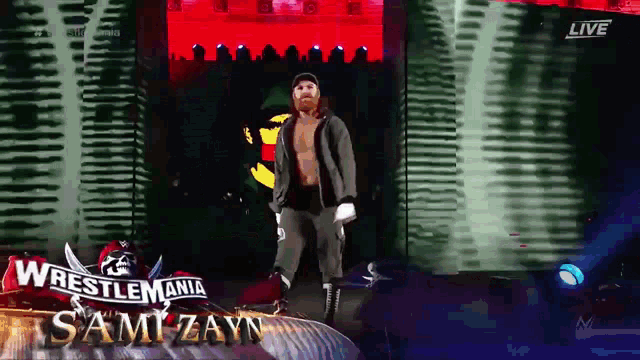 Sami Zayn Wrestlemania GIF - Sami Zayn Wrestlemania Entrance GIFs