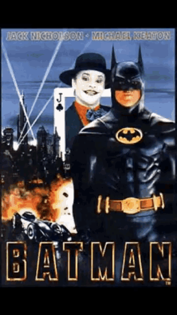 a poster for a movie called batman with jack nicholson and michael keaton
