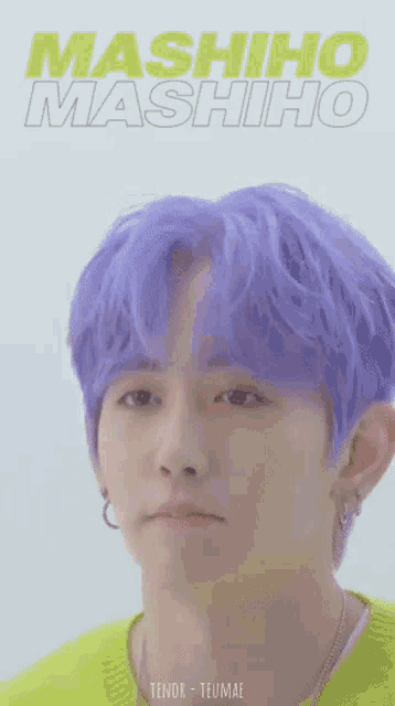 a close up of a person 's face with mashiho mashiho written on it