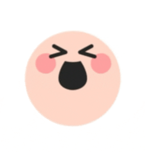 a cartoon smiley face with a surprised look on its face and a black mouth .