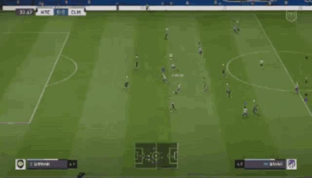 a soccer game is being played between atletico madrid and clm