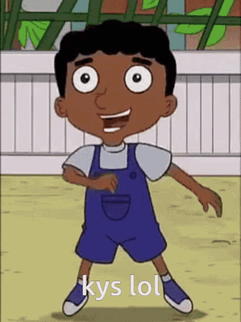 a cartoon character with the words kys lol on the bottom right