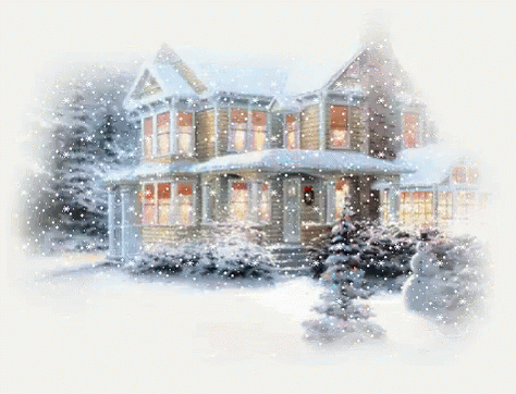 White Christmas House GIF - White Christmas Winter GIFs