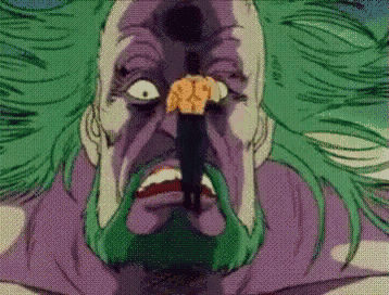 a cartoon of a man with a green beard