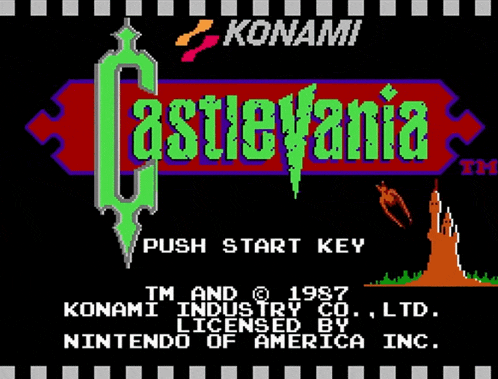 a konami video game called castlevania is being played