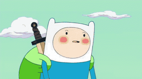 a cartoon character is holding a sword on his shoulder