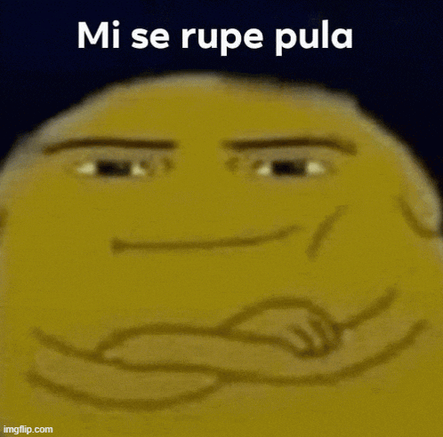 a cartoon face with the words mi se rupe pula written above it