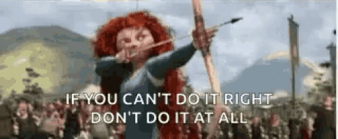 merida from brave is holding a bow and arrow in front of a crowd .
