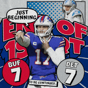 an advertisement for the buffalo bills shows a football player with the number 17 on his jersey