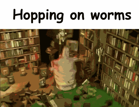 Hopping On Worms Worms Armageddon GIF - Hopping On Worms Worm Worms Armageddon GIFs