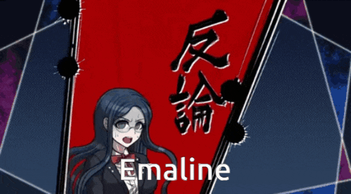 a cartoon character with the name emaline on it