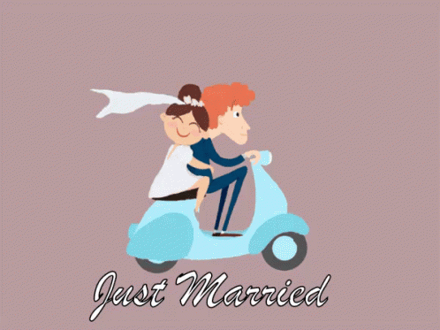 Just Married On A Scooter GIF - Scooter Married Just Married GIFs