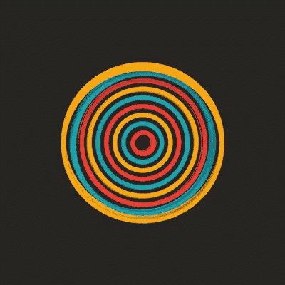 an optical illusion of a colorful circle with a black center