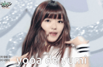 a young girl with the name yooa de yumi on the bottom
