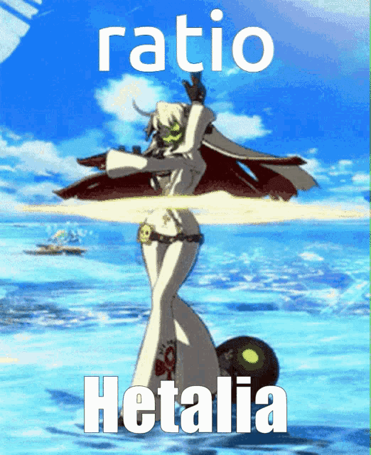 a picture of a video game character with the words ratio hetalia below her