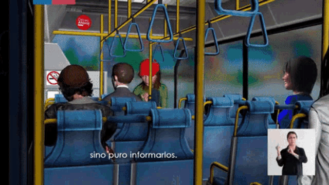 a sign that says sino puro informarios is on a bus