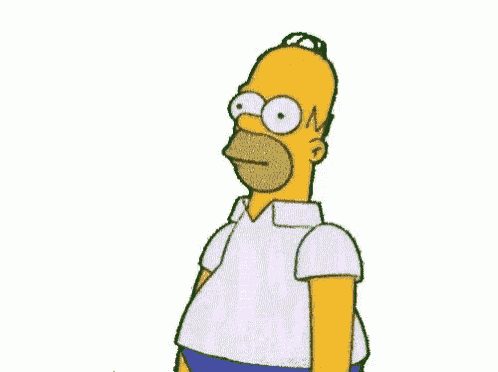 homer simpson from the simpsons is wearing a white shirt and blue underwear .