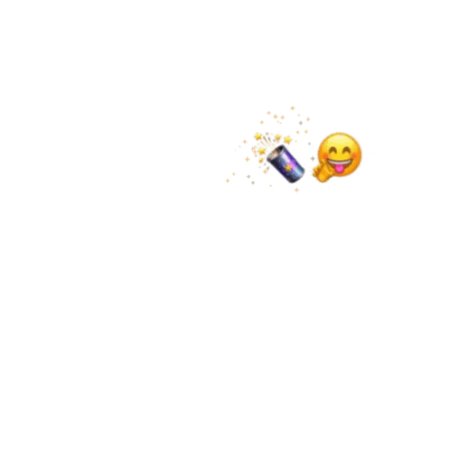 a smiley face and a can of soda are on a white background