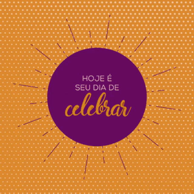 a purple circle with the word feliz written on it