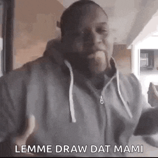 a man in a hoodie is holding a cell phone in his hand and says `` lemme draw dat mami '' .