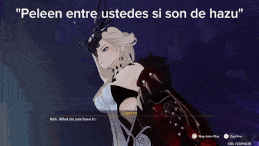 a screenshot of a video game with peleen entre ustedes si son de hazu written on it