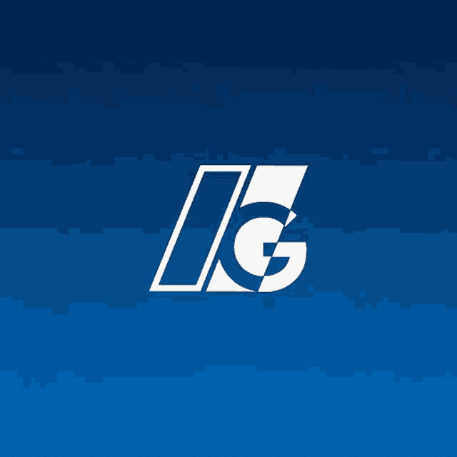 the letter lg is on a blue background