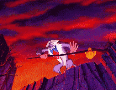 a cartoon monkey is jumping in the air holding a stick