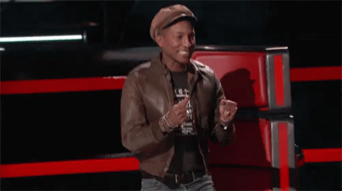 Pharrell Excited GIF - The Voice The Voice Season10 Blake Shelton GIFs
