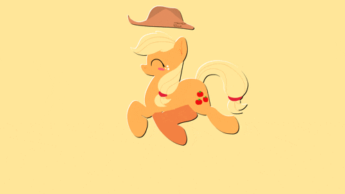 a cartoon pony with a hat on its head