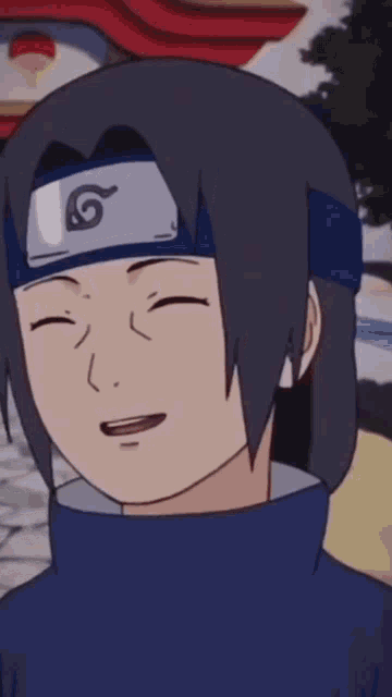 a close up of a cartoon character wearing a headband with the letter s on it