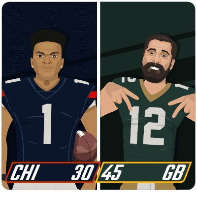 a cartoon of a football player with the number 1 on his jersey next to a cartoon of a football player with the number 12 on his jersey