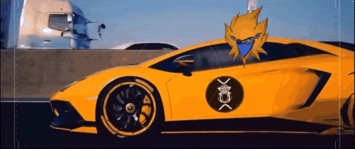 a yellow lamborghini with a sticker on the side that says xbox