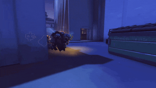 a video game scene with a robot and a man fighting