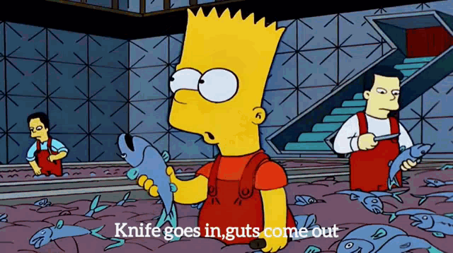 Bart Simpson Fish GIF - Bart Simpson Fish Guts GIFs